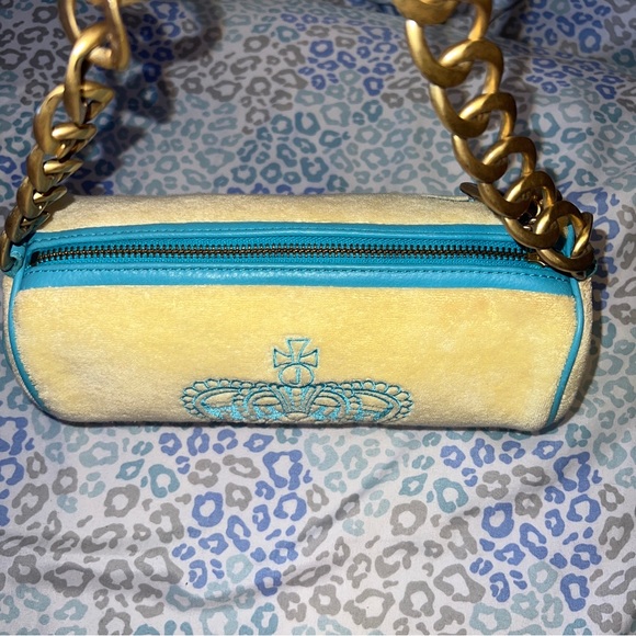 Vintage Rare Yellow Juicy Couture Purse Barrel Bag Handbag Y2K Terry Cloth - Picture 9 of 9